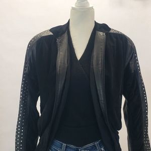 leather & suede rhinestone vintage jacket